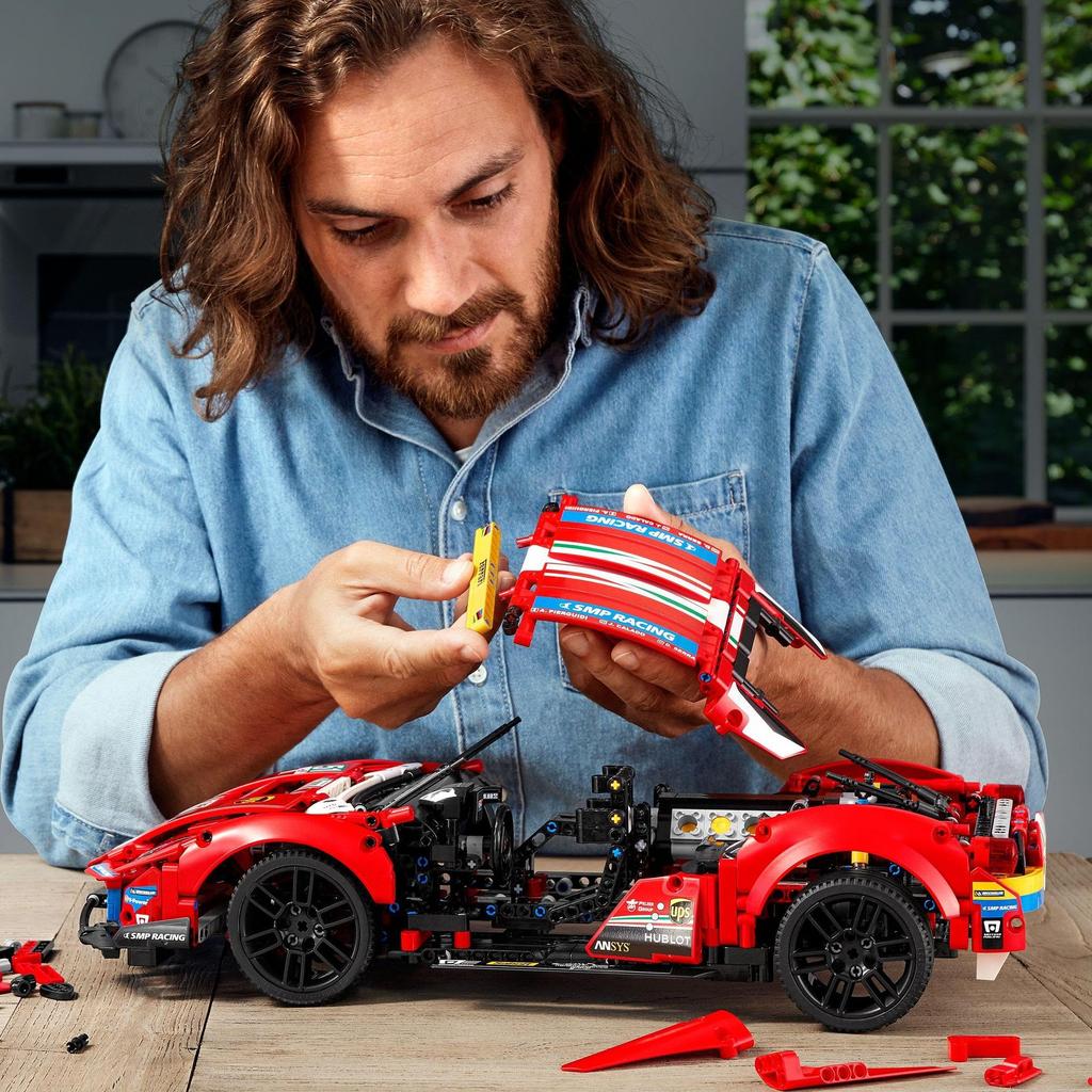 LEGO Technic Ferrari 488 GTE AF Corse #51 42125 Toy Blocks, STEM Educational Car, Boys and Adults