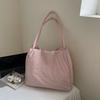 2025 осень новая однотонная женская сумка через плечо простой литературный стиль холщовая сумка большая вместимость сумка для покупок