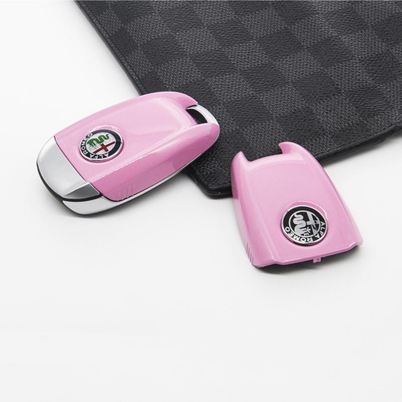 SYENG1 Car Key Cover Replacement Key Case for Alfa Romeo Giulia Stelvio Tonale Carbon Fiber Style