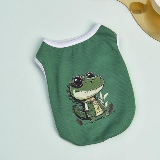 Стильный мягкий сохраняющий прохладу полиэстеровый жилет с рисунком пингвина для щенков, летняя одежда для домашних животных для плюшевых собак