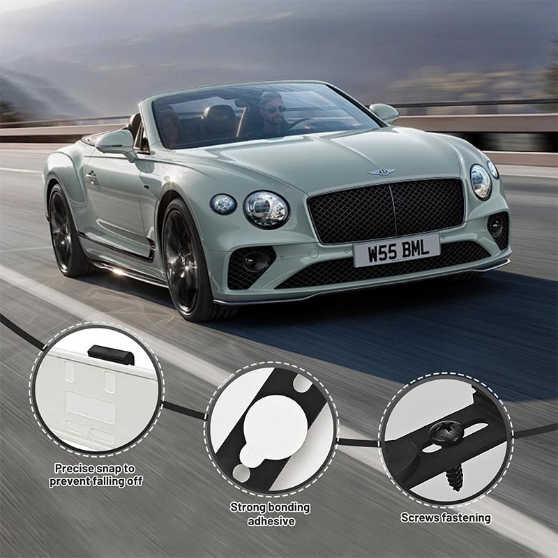 4Pcs Frameless Invisible Car License Plate Holder Car Accessories Universal Number Plate Bracket Mount Fastener For All Vehicle License Plate Covers