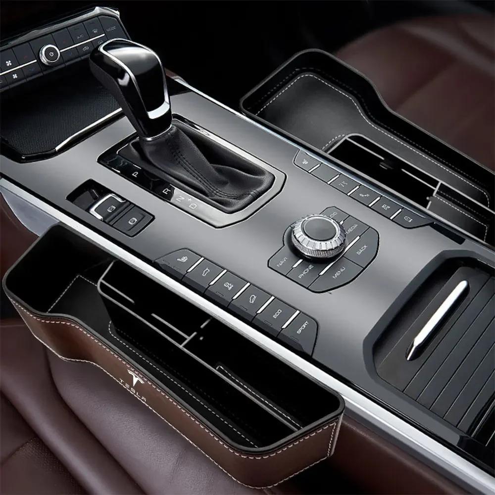 Car Sticker 2025 Hot For Tesla Model 3 Model Y S X Roadster Cybertruck Juguete SpaceX Car Leather Seat Crevice Storage Box Gap S