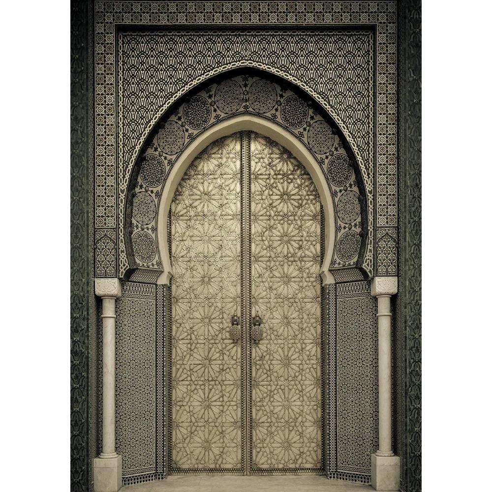 Moroccan Door Arab Canvas Print Islamic Muslim Wall Architectural Wall Art Poster for Living Room Bedroom Eid Al-Fitr Home Decor
