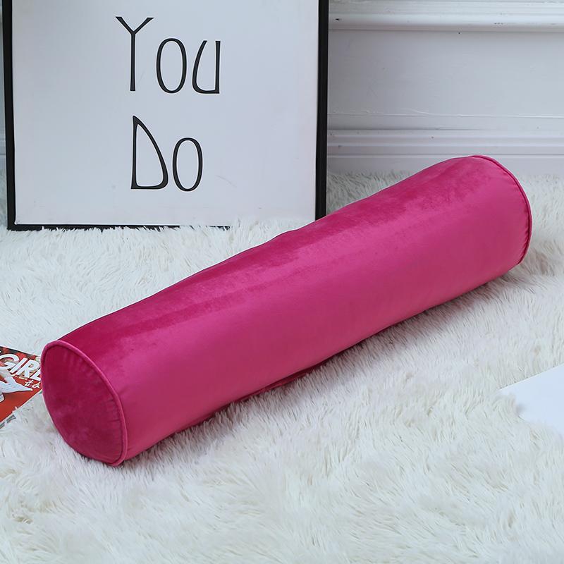 Soft Velvet Cylindrical Pillow Cover Round Bolster Long Cusion Pillow Case Neck Back Rest for Living Room Bed Sofa Decor