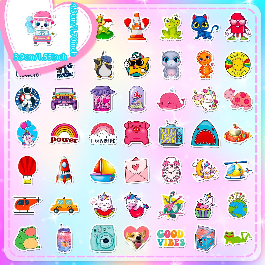 100 Small Size 4cm List Small Fresh Ins Style Mixed Graffiti Children's Card