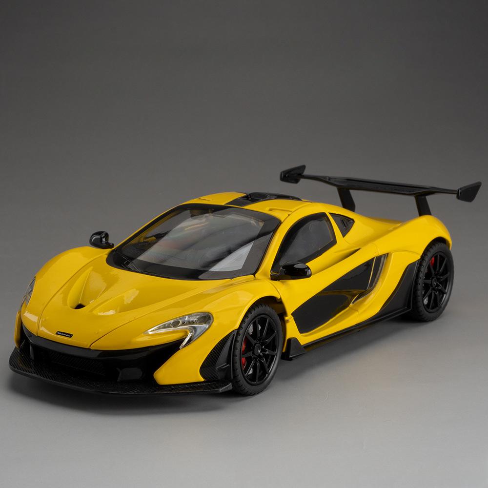 Новый 1:24 MCL P1 Butterfly Door Четырехколесный спортивный игрушечный автомобиль Миниатюрная модель литой под давлением супер спортивный автомобиль с инерционным механизмом Звук и свет Детский подарок