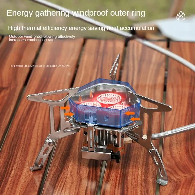 3500 Вт Кемпинговая газовая плита Портативная складная походная походная плита Туристическое снаряжение для приготовления пищи Походная газовая плита для пикника
