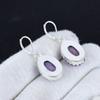 Серьги из стерлингового серебра 925 пробы с натуральным пурпуритом, серьги-подвески из серебра в стиле бохо, подарки на День матери, подарки для нее