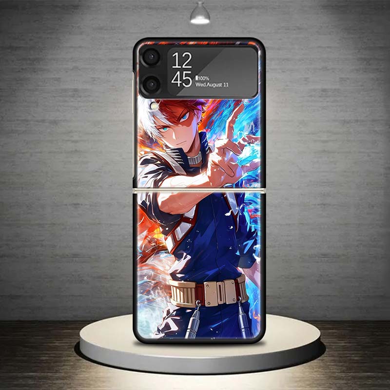 Todoroki Shoto MHA My Hero Phone Case For Samsung Galaxy Z Flip 7 6 5 4 3 5G Shockproof Cover Z Flip7 Flip6 ZFlip5 Flip3 Flip4 L