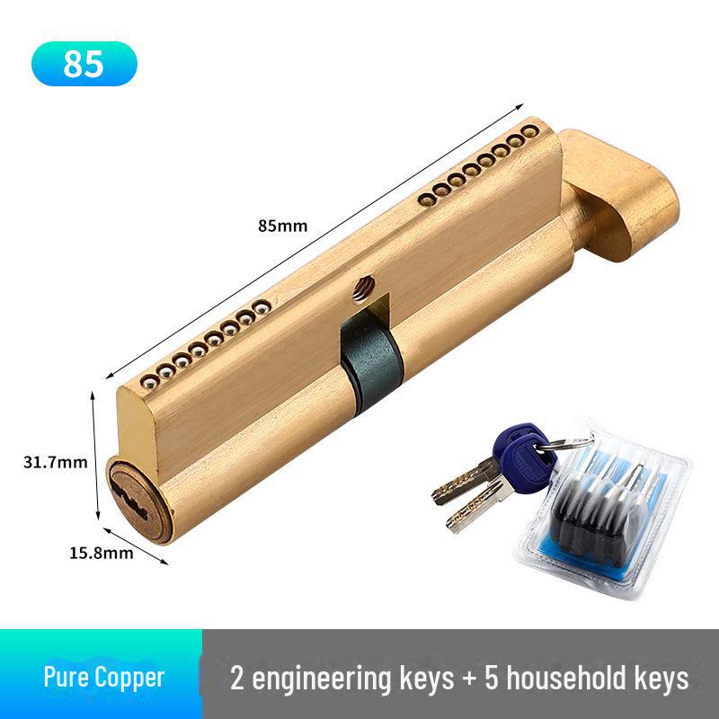 Компактный 70-миллиметровый сердечник замка из чистой меди для внутренних дверей спальни/ванной комнаты - Аксессуары для бытовой техники