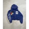 Vintage Hiphop Hooded Sweatshirt Streetwear Printed Cardigan Teens