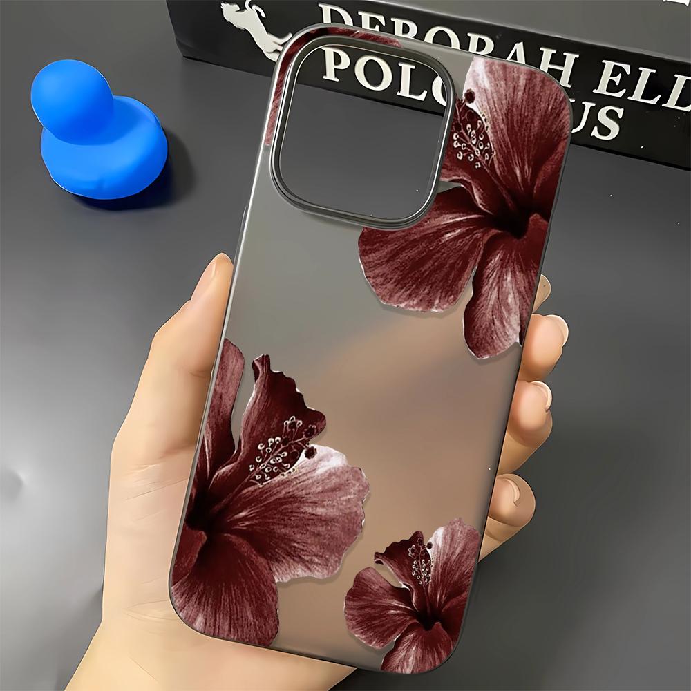 Розовый цветок гибискуса Чехол для телефона Для IPhone 16 15 14 Pro 15 Plus 17 Air 13 12 11 17 Pro Max Чехол Ударопрочный Мягкий чехол Fundas