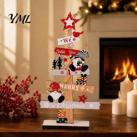 Decorative Wooden Ornaments for Windowsills Christmas Tree Ornament, Letter Sign Showcase Display Items Compact Stable Party Supplies Holiday