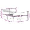 VidaXL Cadre de lit avec tête de lit 140x190 cm bois de pin massif, sommier, cadre de lit double, cadre de lit en bois 3307056