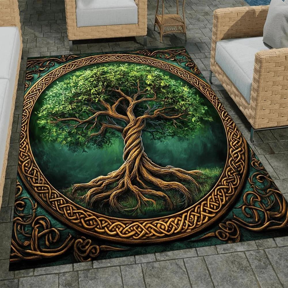 Tree of Life Print Area Rugs Non-Slip Carpets for Home Living Room Kitchen Bedroom Rug Machine Washable Floor Mat