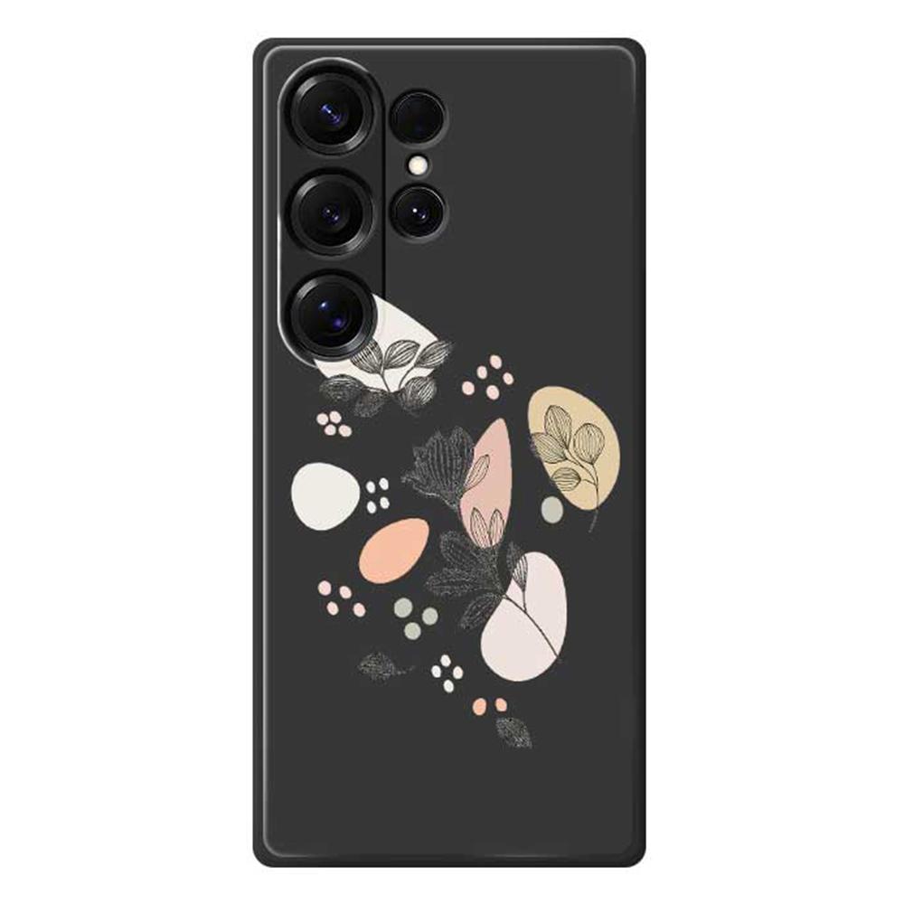 Для Samsung Galaxy S25 Ultra Чехол Эскиз Листья Узор Печать Прямой Край ТПУ Задняя Крышка Телефона