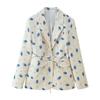 Spring Women's Fashionable Sweet Floral Suit With Adjustable Waist Jacket
