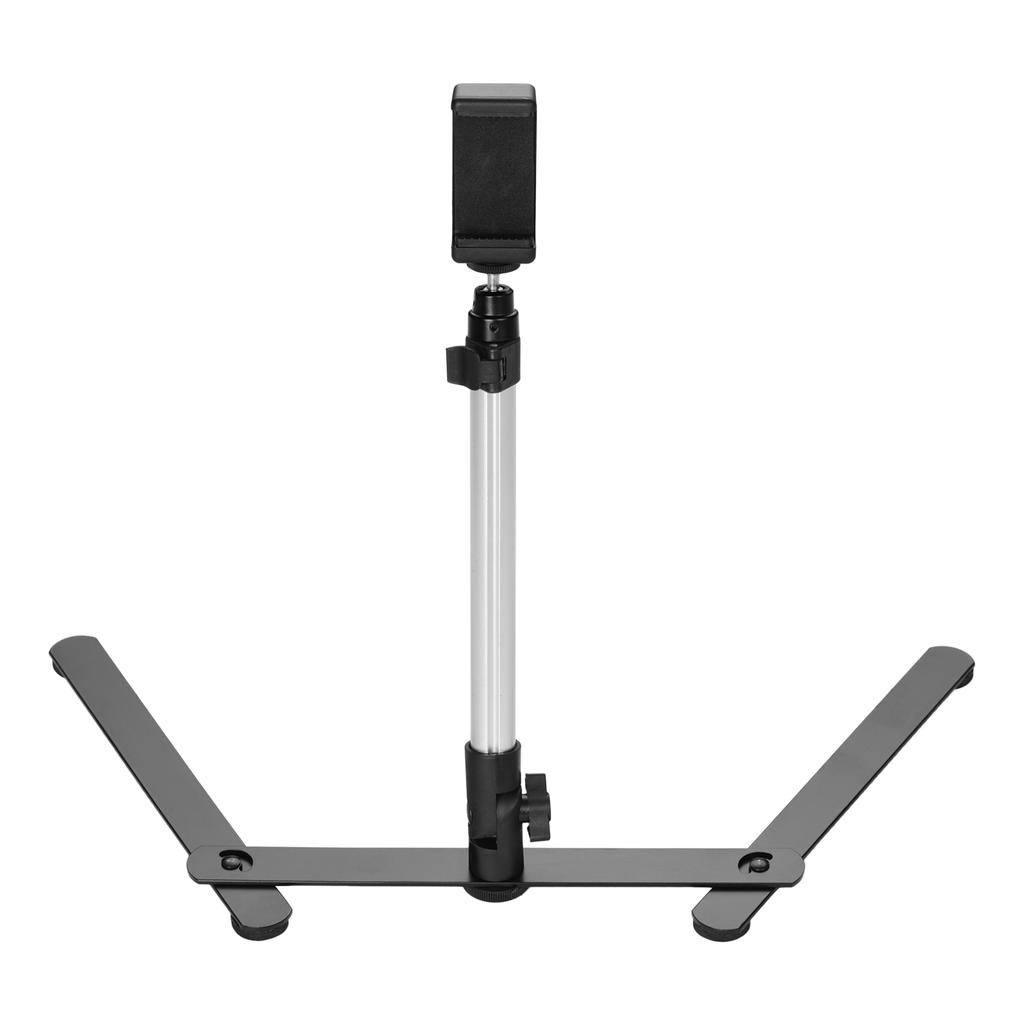 Photography Copy Stand Tabletop Phone Livestreaming Stand Kit with Adjustable Phone Holder Remote Control Overhead