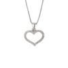 Necklace - Maja - 925 Rhodium-Plated Solid Silver - Heart Pendant - 42 Cm - White Zirconium Oxides