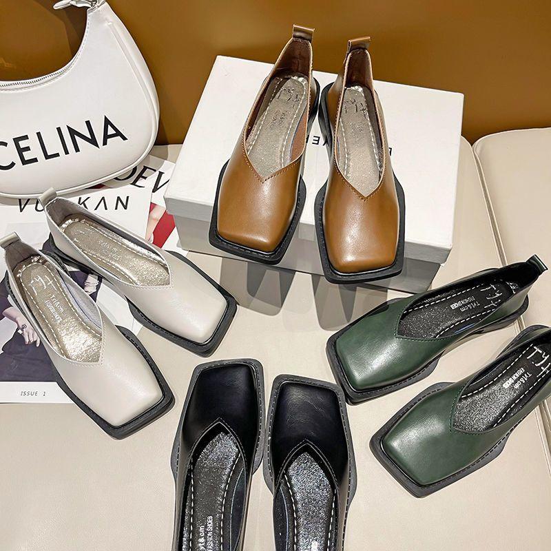 Одинарные туфли квадратный носок мягкая кожа ретро туфли бабушки модные универсальные женские туфли осень новые французские Мэри Джейн