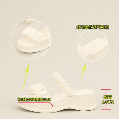 Новые шлепанцы на плоской подошве женские 2025 лето прохладные шлепанцы девушки носят модные платформенные пляжные туфли женские повседневные женские туфли