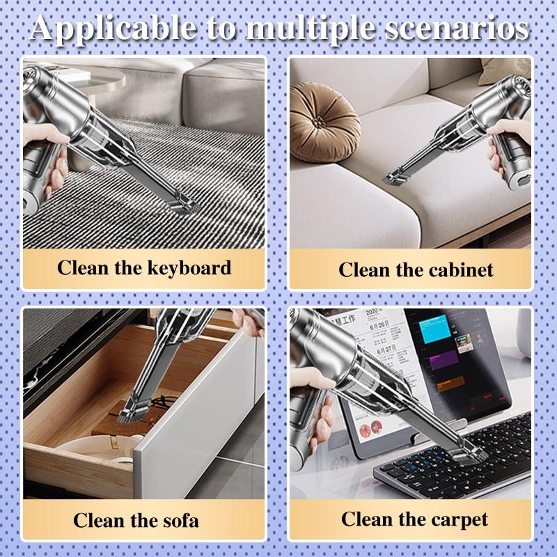 2024 Новый модернизированный автомобильный беспроводной пылесос с выдувом и всасыванием, универсальный портативный портативный мощный бесщеточный автомобильный пылесос двойного назначения высокой мощности