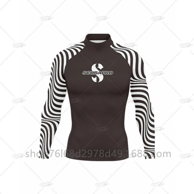 UV Protection Rash Guard Snorkeling Diving Surfing Long Sleeve High Neck Quick Dry Swimwear Top
