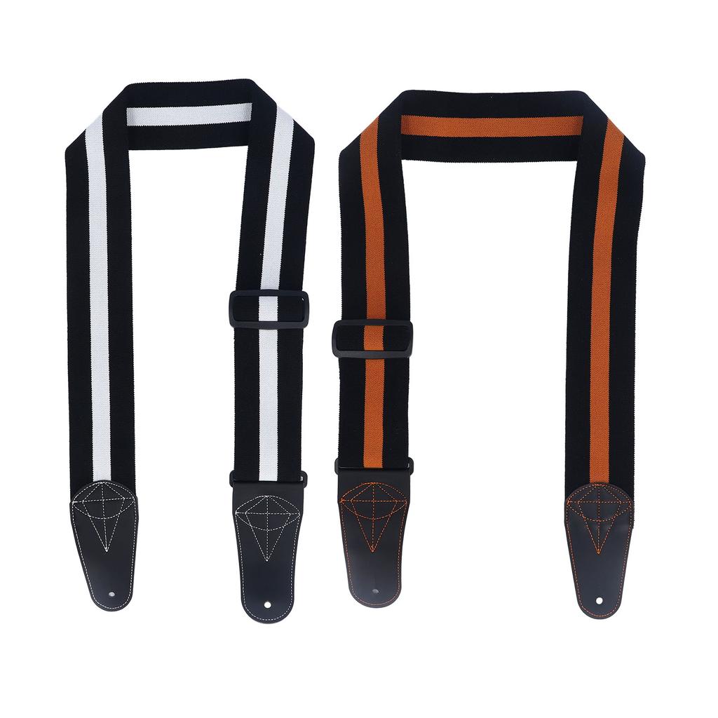 Acoustic Electric Guitar Strap Double Sided Universal Comfortable Stretch Cotton Microfiber Leather