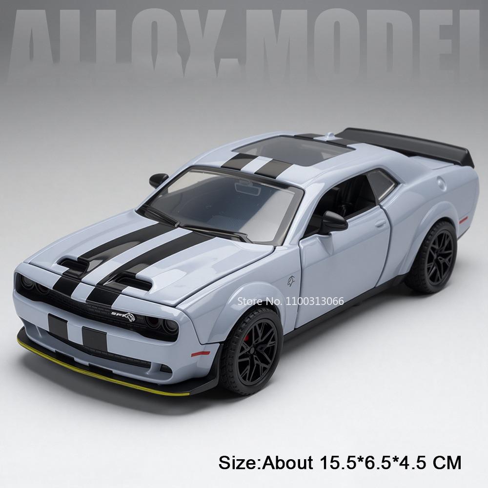1:32 Challenger SRT Hellcat Игрушечные Машинки Модели Сплав Литье под Давлением со Светом Музыкой Миниатюрный Транспорт Машинка с Оттягиванием Колеса Подарки на День Рождения
