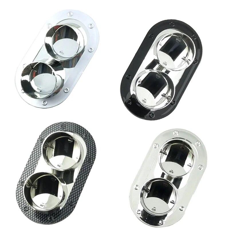 Универсальный 1 шт. задний бампер автомобиля выхлопной двойной выход хвост глушитель наконечник трубы горло наклейка декоративная для Toyota VW Honda Accessori