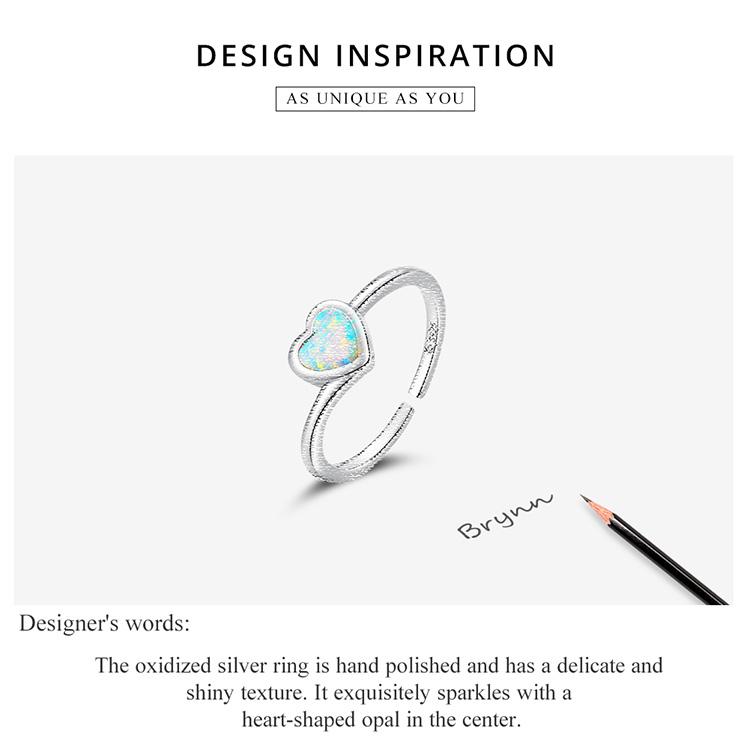 BAMOER стерлингового серебра 925 пробы в форме сердца любовь для женщин и девочек кольца открытого размера кольцо на палец свадебное модное ювелирное изделие подарок