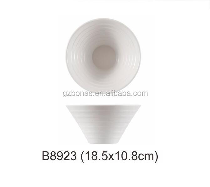 A8 White Melamine Ramekin Soup Deep Food Dishes Sets Resin Plastic Noodle Bowl