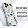 Чехол с рисунком медузы и дельфина для iPhone 17 Pro Max iPhone 16 15 14 13 Pro Max Магнитный для Magsafe Гибридный ТПУ+ПК Матовый чехол