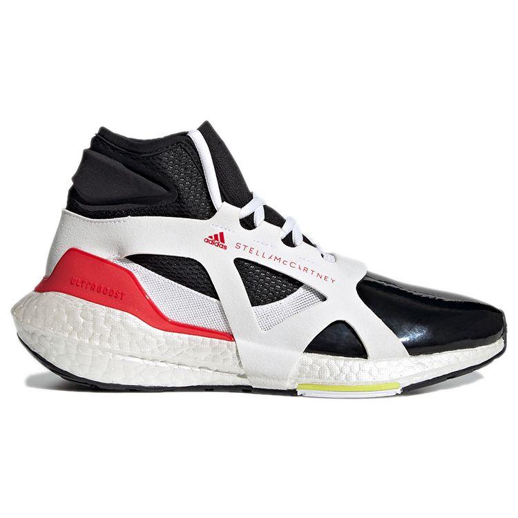 Stella McCartney x adidas UltraBoost 21 Бело-черные женские кроссовки Облачно-белый Основной черный Ярко-красный FZ3044