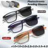 Unisex HD Sports Photochromic Reading Glasses Fashion Non-slip Anti Blue Light Eyeglasses UV Protection Diopter +1.0 TO +4.0