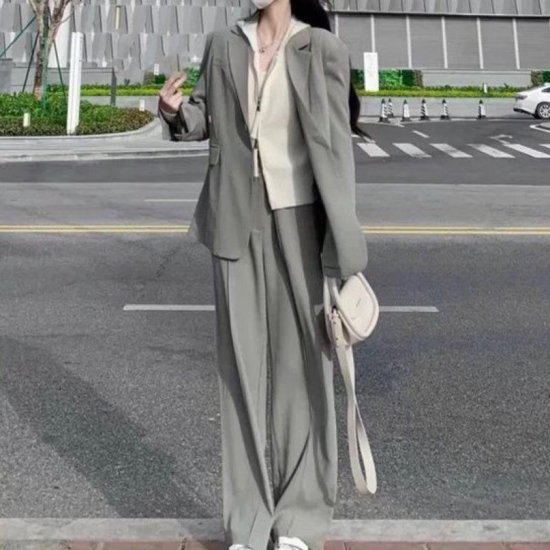 Женский Осенний Костюм-Комплект «Богиня с Характером»: Элегантный комплект из двух предметов: широкие брюки