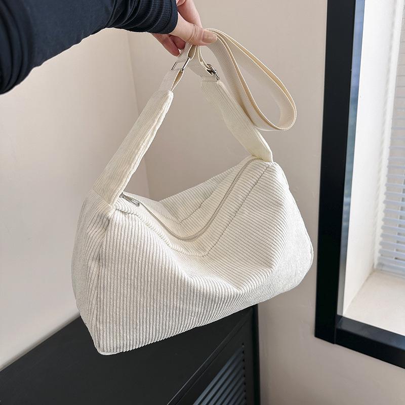 Большая ретро вельветовая холщовая сумка-тоут на плечо для женщин 2023 - Повседневная сумка кроссбоди для студентов