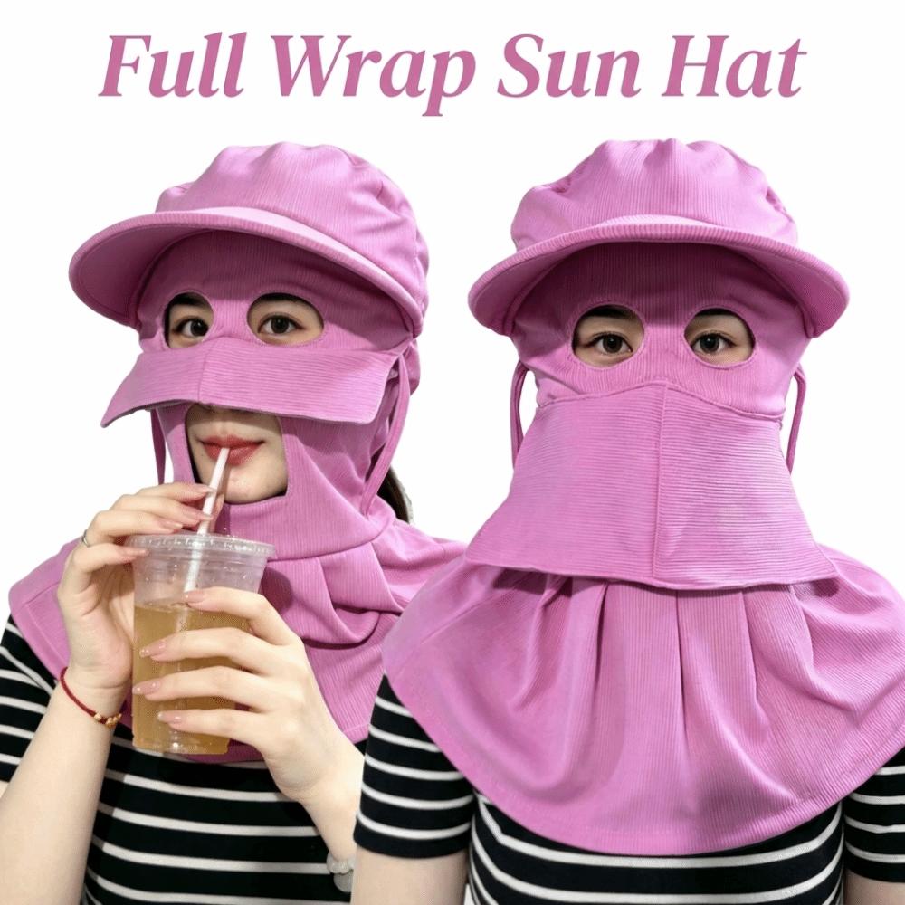 Breathable Full-Face Sun Hat Wide-Brimmed Cycling Cap Hot Woman Bucket Hat Summer Outdoor