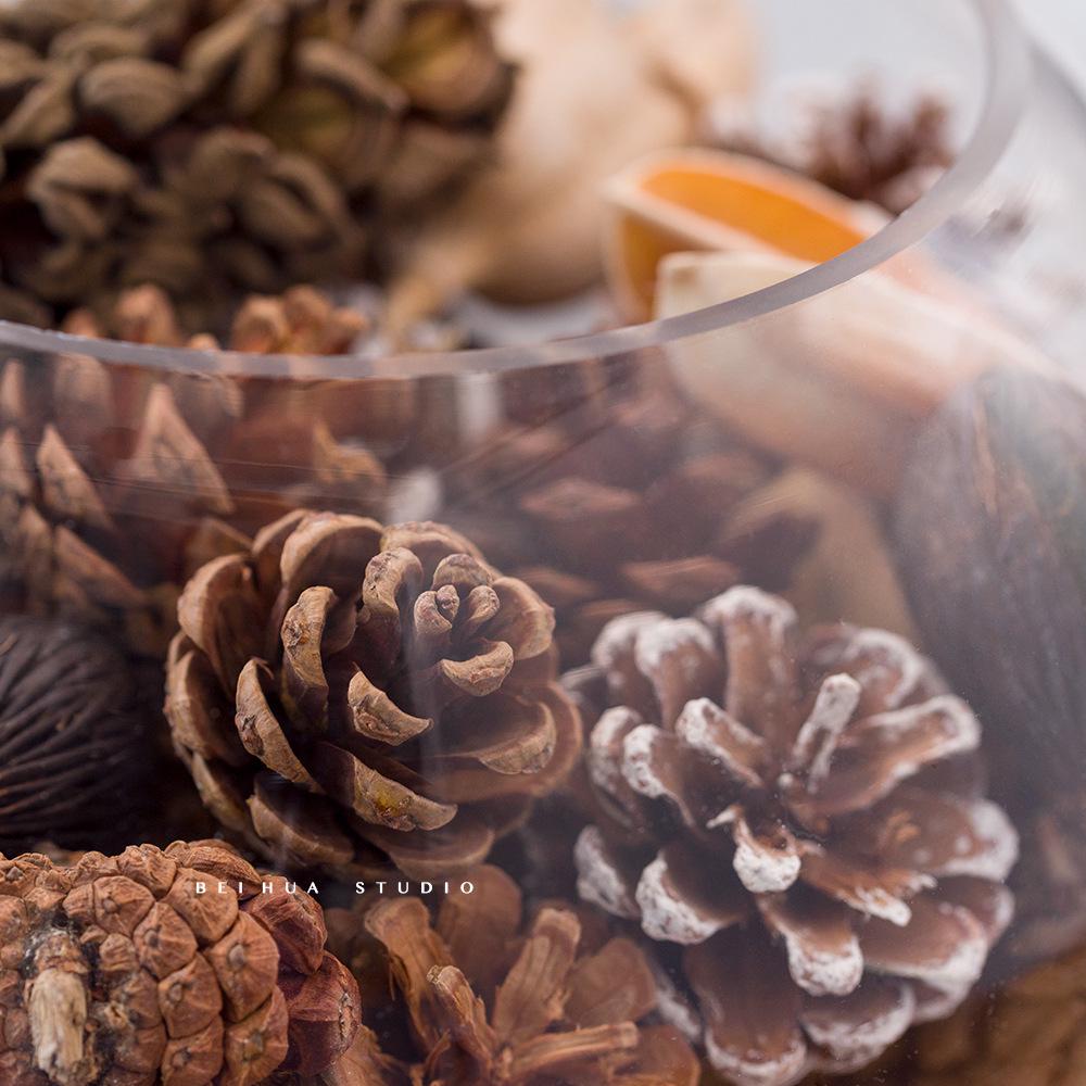 Natural DIY Pine Cone & Dried Flower Glass Bottle Ornament Set