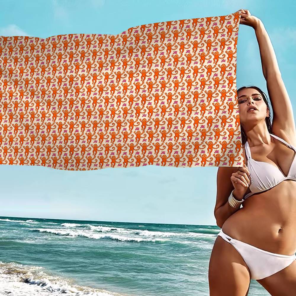 R-Roller R-Rabbit Monkey Microfiber Beach Towel Absorbent Quick Dry Soft Yoga Swimming Resort Mountain Climbing Towel
