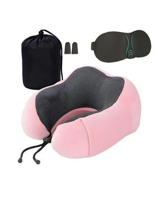 Подушка для шеи, маска для сна, набор берушей, подушка для шеи, предмет для комфортного использования в самолете, подушка для шеи из пеноматериала с эффектом памяти, чехол, который можно стирать, подушка для шеи, портативная подушка, которую легко носить с собой