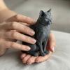 3D-печатная фигурка кошки Загадочная статуэтка черного кота Коллекционная скульптура животного для декора дома, офиса, стола Подарки для любителей кошек
