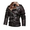 Новый продукт Мужская зимняя кожаная куртка Трендовая мода Костюм воротник меховая интегрированная кожаная куртка для мужчин
