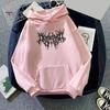 Осень-зима унисекс толстовка с капюшоном затягивающийся эластичный манжет с принтом шипов плотный флис накладной карман свободный длинный рукав свитер теплый топ