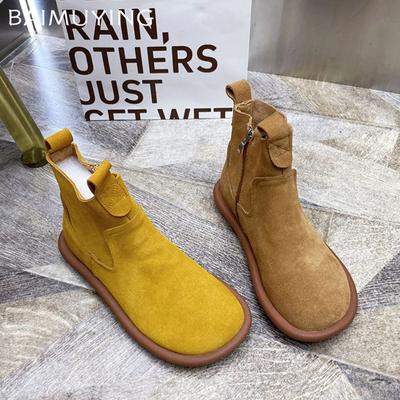 Ботильоны на плоской подошве для зимы, женские замшевые повседневные кроссовки, женская обувь 2024 года, тренд, зима, новый бренд, удобные для ходьбы, мотоциклетные ботинки Mujer