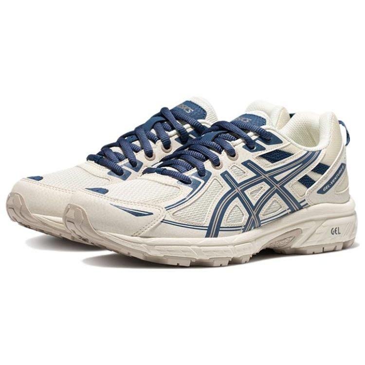 Asics Gel-Venture 6 Comfortable Fashion Functional Style Fabric Synthetic Leather Low-Top Casual Running Shoes Women Sneaker White Blue 1012B359-100