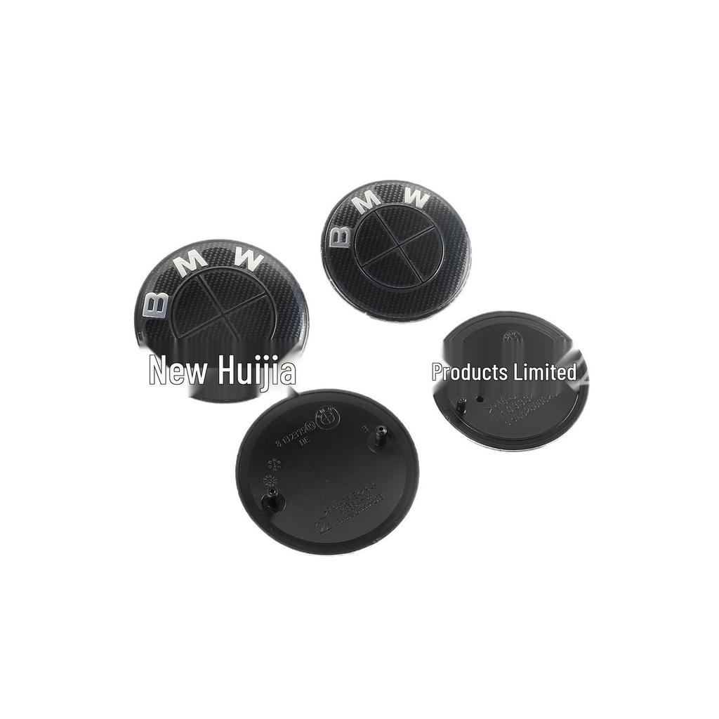 Полностью черный набор эмблем с карбоновым узором для BMW: Подходит для 3 серии, 5 серии, X5, X6 - Передние, Задние, Капота и Центральных заглушек колесных дисков