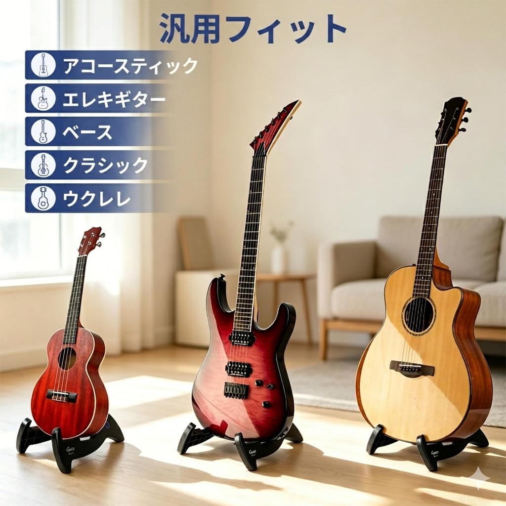 GUITTO Guitar Foldable Instrument Compatible with and Rubber for Studio and Live Performances Stand, A-Frame, Compact, Lightweight, Holder, Acoustic,