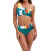 Women's Sexy Split Swimsuit One Shoulder Bikini Print Small Fresh Swimsuit