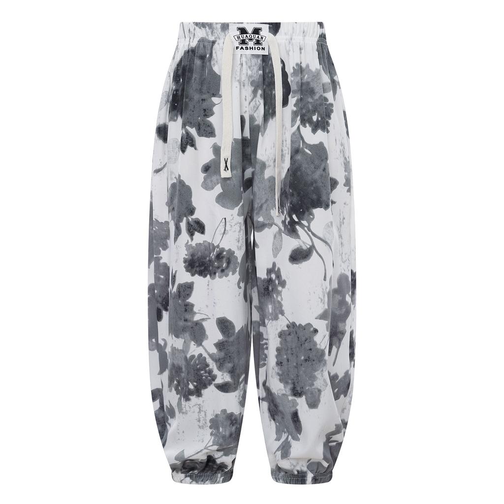 Модные шаровары для мальчиков и девочек, легкие брюки с эластичной талией, брюки с красочным принтом, для отпуска, путешествий, пляжа, дома